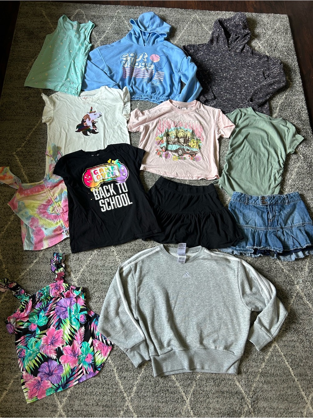 Bulk Lot Girls Sz 10/12 Sweater Skirts Skorts Tops Tanks